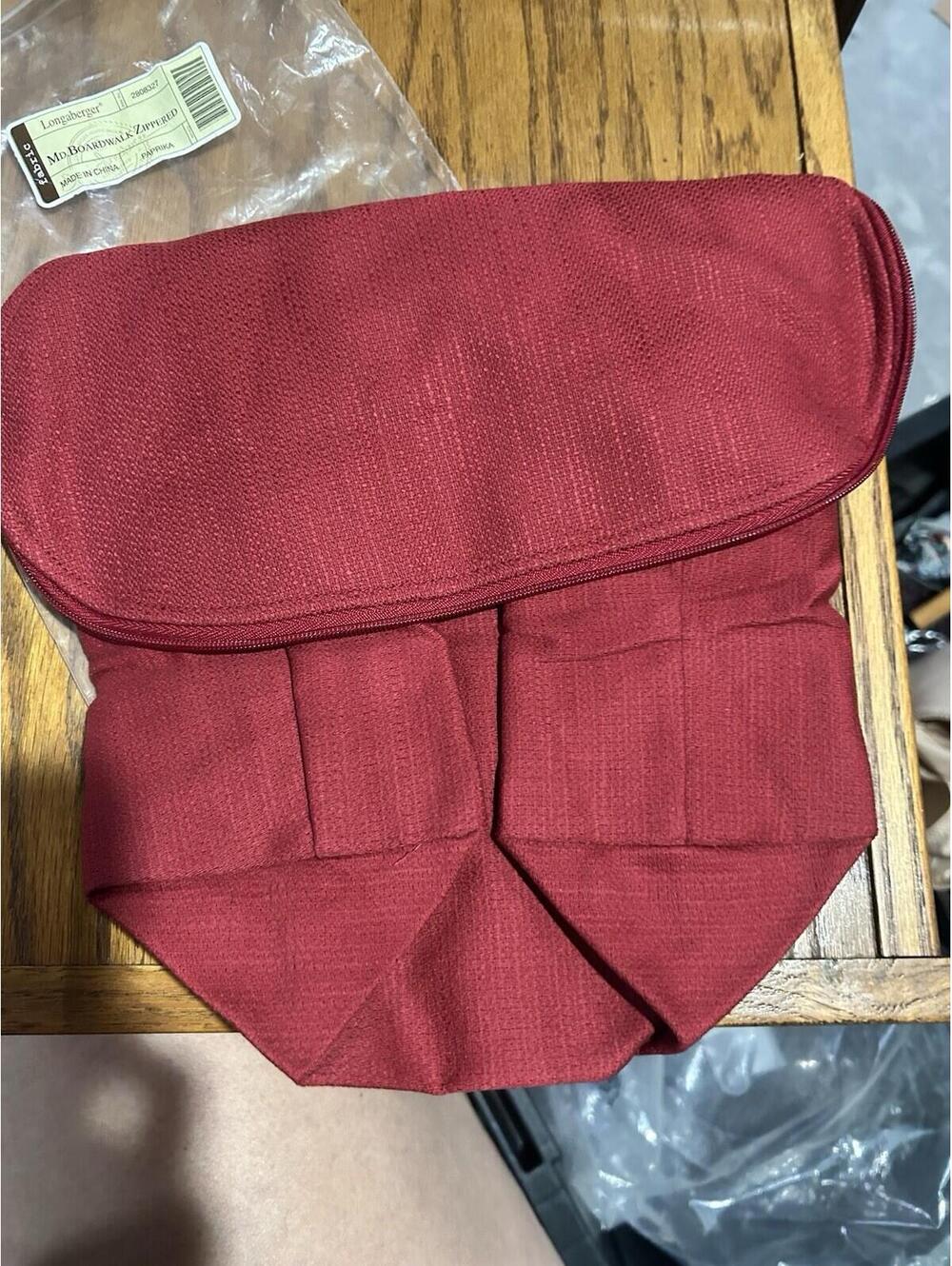 Longaberger Medium Boardwalk Basket Zippered Liner Paprika Red Fabric New